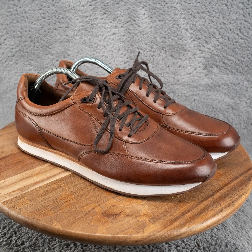 J & M by Johnston Murphy Malek Brown Leather Oxford Sneaker Shoes Mens 10 D